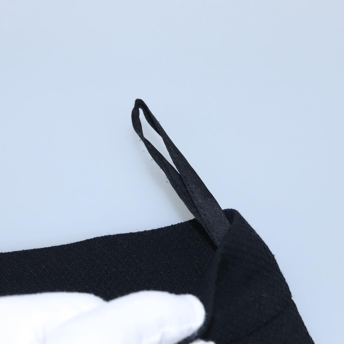 CHANEL Skirt Cotton Black CC Auth ac3620