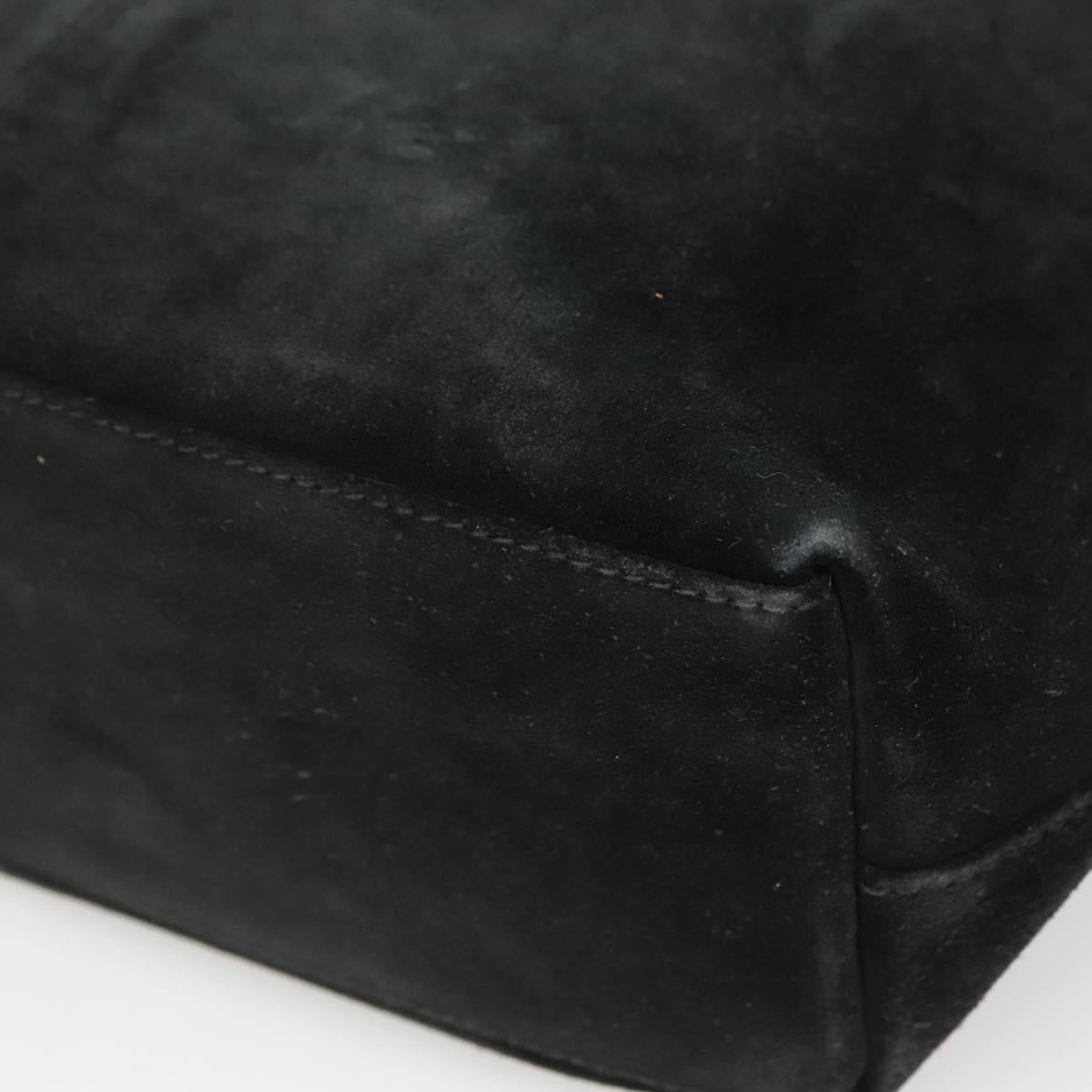 GUCCI Hand Bag Suede Black 002 2113 0475 Auth ac3642