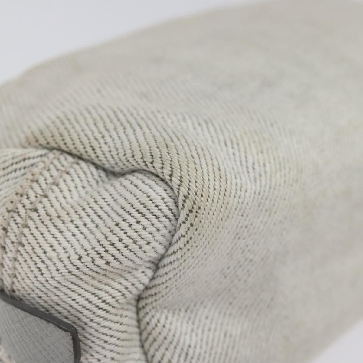 PRADA Pouch Canvas Gray Gold Auth ac3649