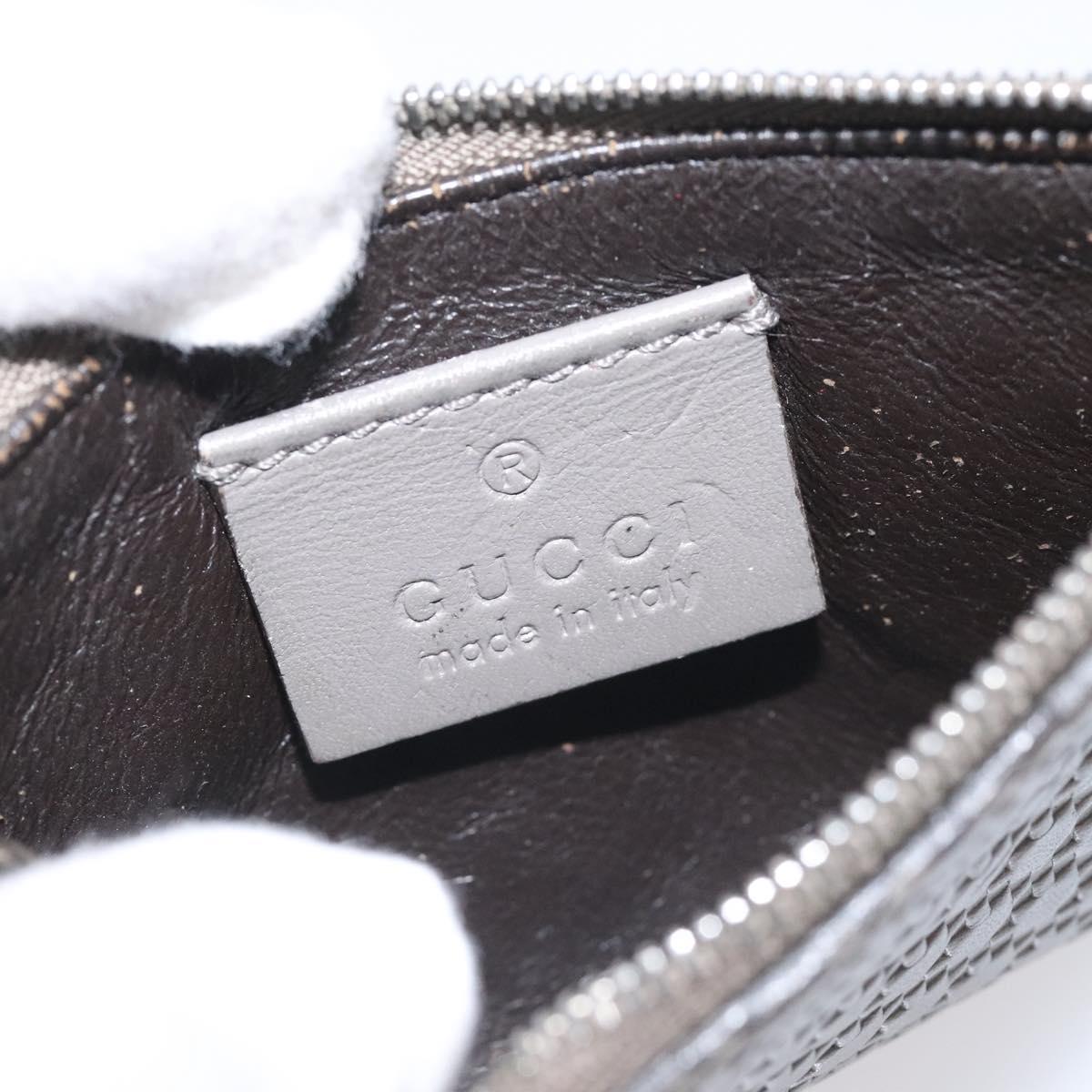 GUCCI Diamante Coin Purse Leather Gray 250467 Auth ac3658