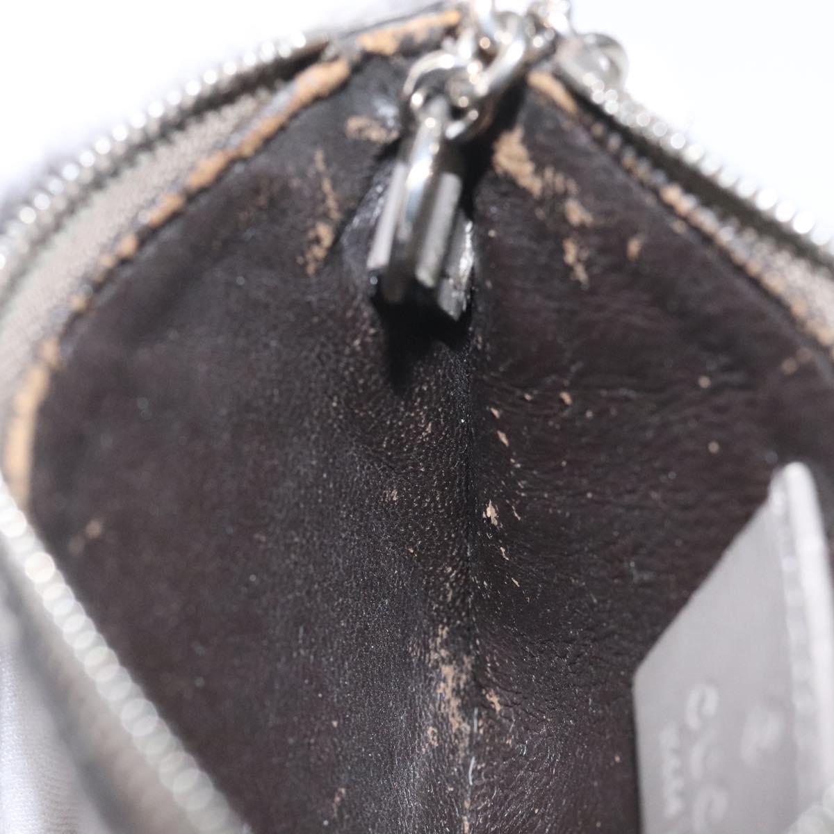 GUCCI Diamante Coin Purse Leather Gray 250467 Auth ac3658