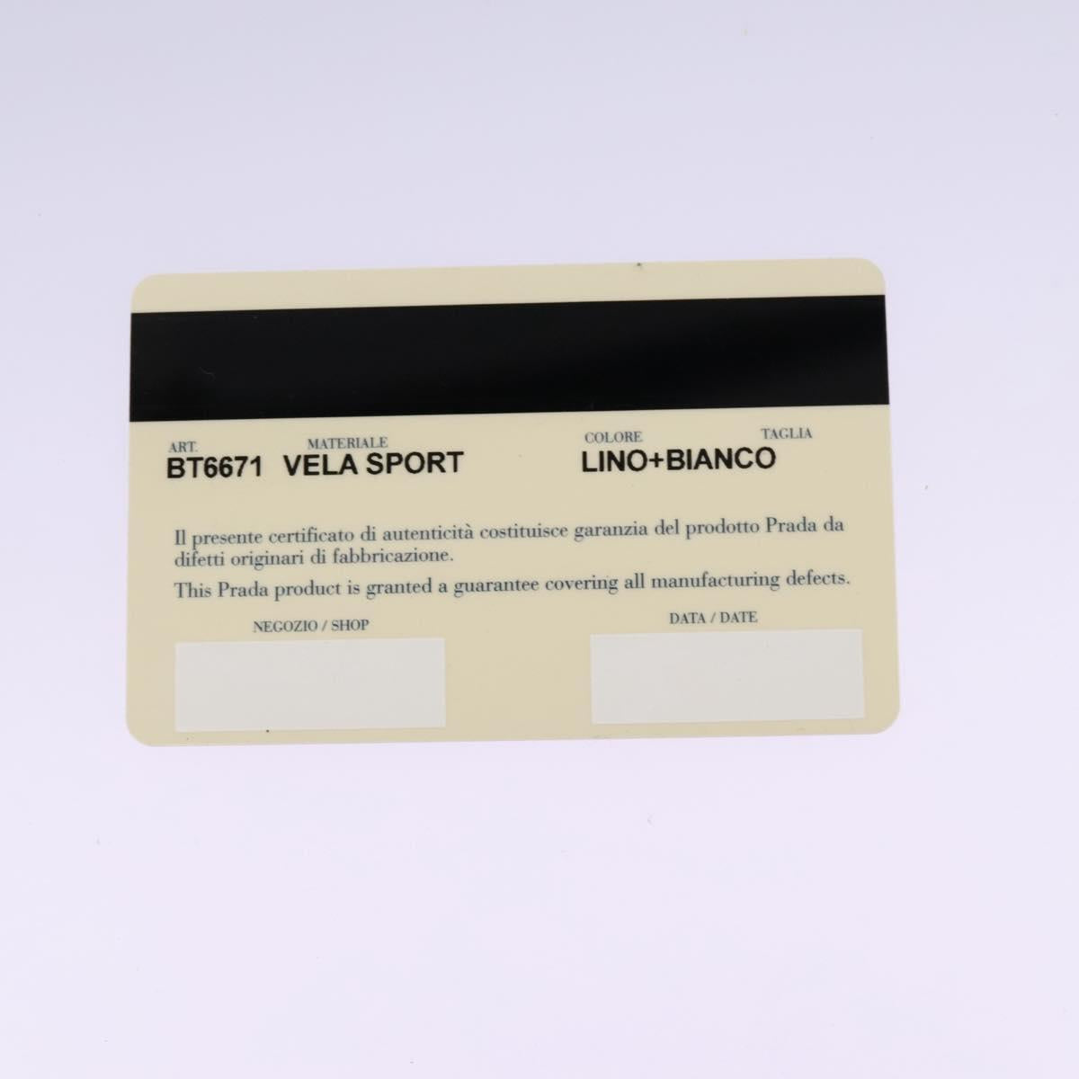 PRADA Shoulder Bag Nylon Beige Silver Auth ac3661