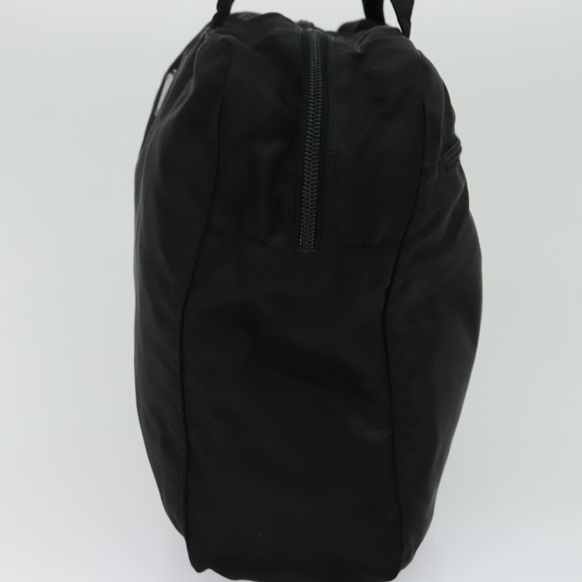 PRADA Hand Bag Nylon Black Silver Auth ac3668