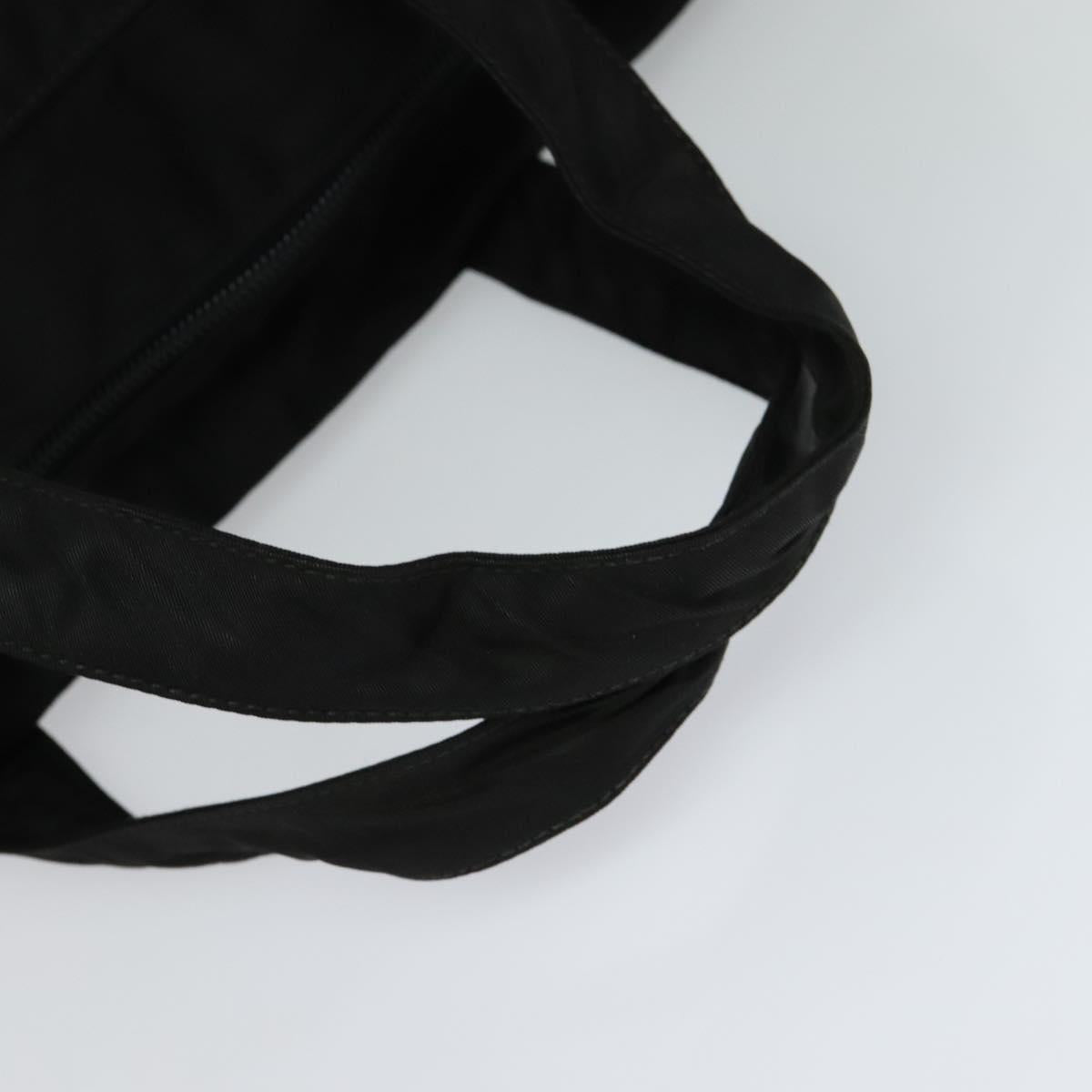 PRADA Hand Bag Nylon Black Silver Auth ac3668
