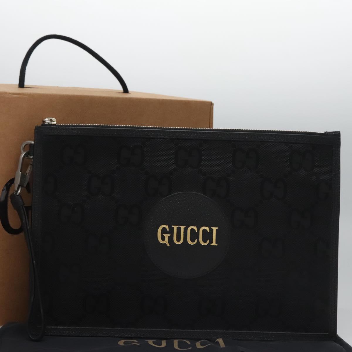 GUCCI GG Canvas Off The Grid Clutch Bag Black 625598 Auth ac3673A