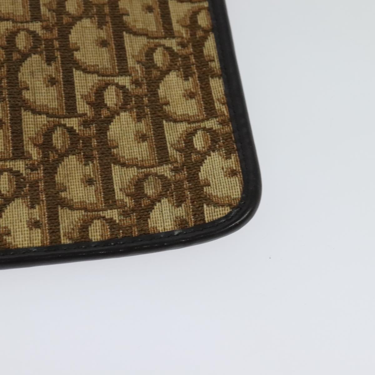 Christian Dior Trotter Canvas Shoulder Bag Brown Auth ac3674