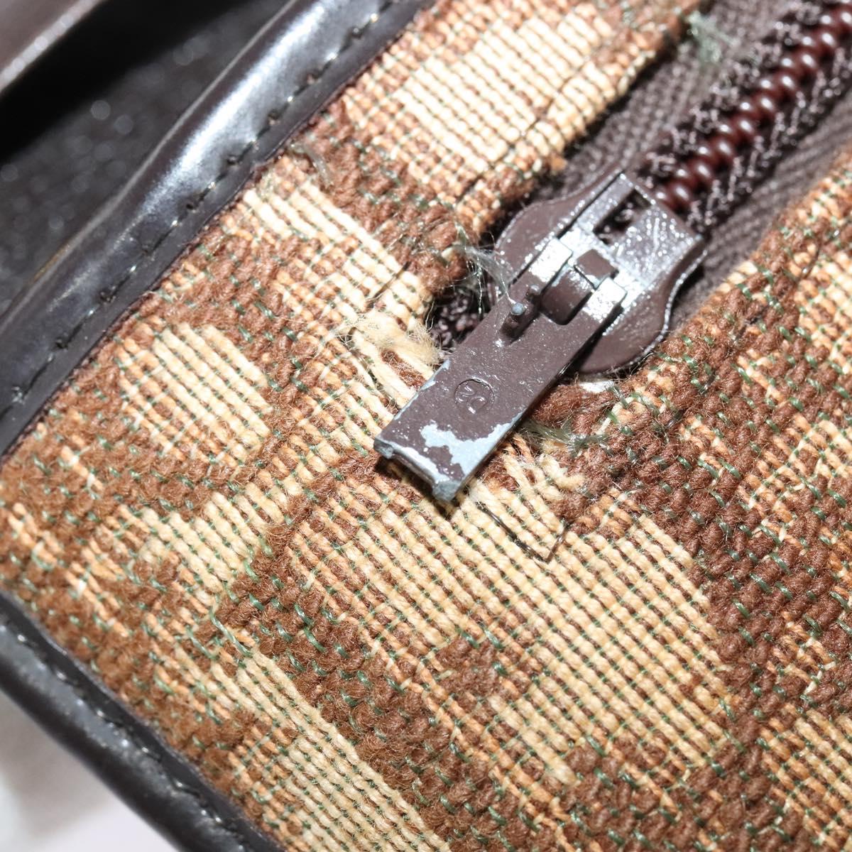 Christian Dior Trotter Canvas Shoulder Bag Brown Auth ac3674