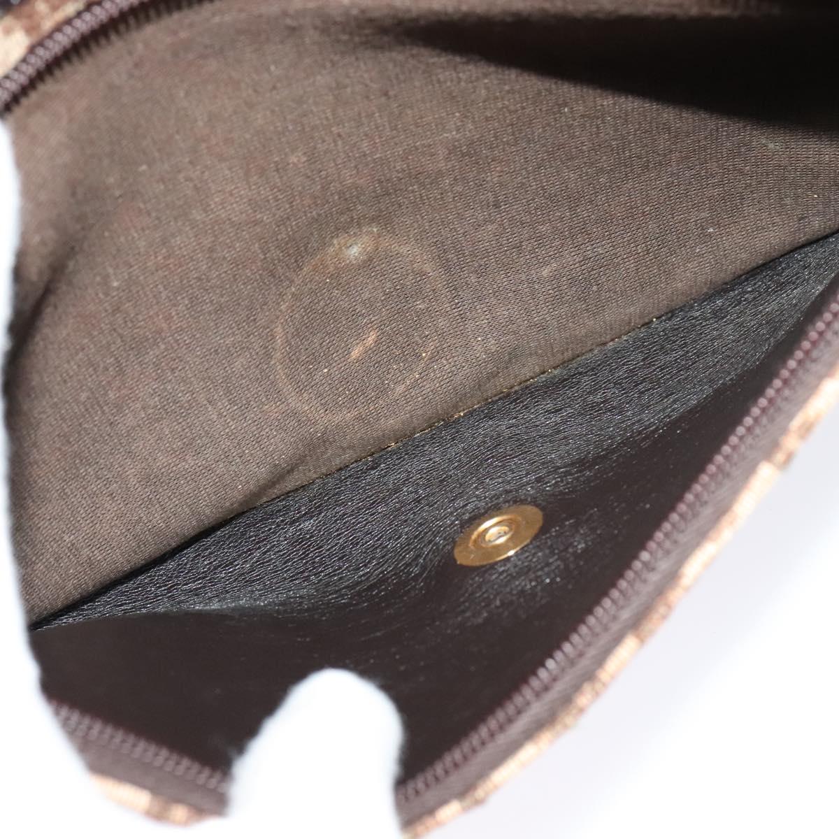 Christian Dior Trotter Canvas Shoulder Bag Brown Auth ac3674