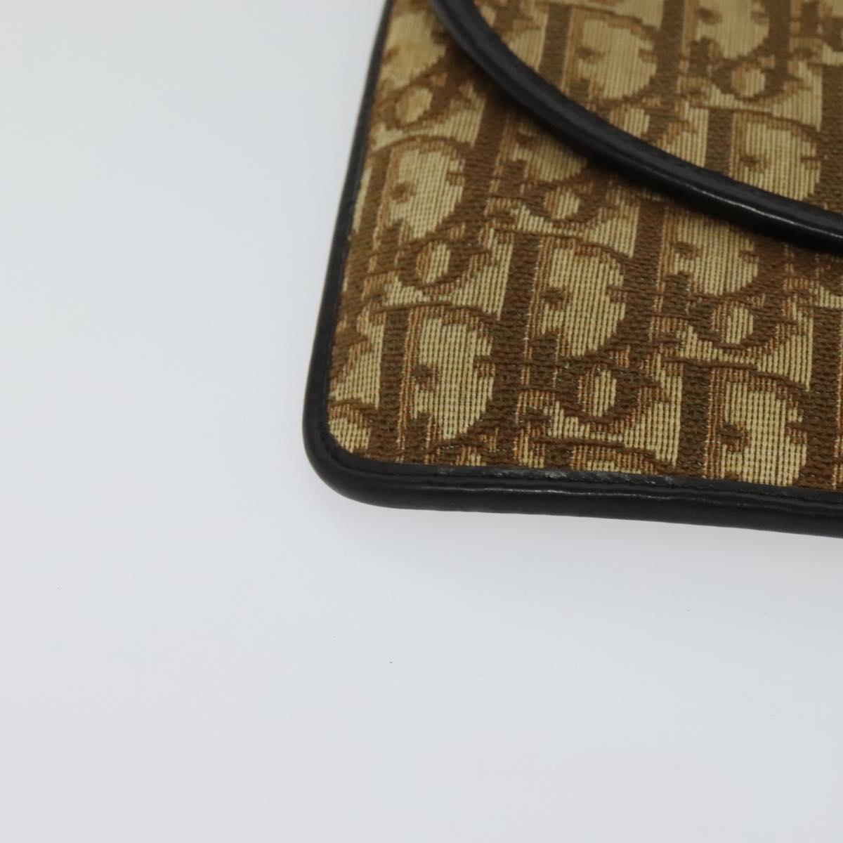 Christian Dior Trotter Canvas Shoulder Bag Brown Auth ac3674