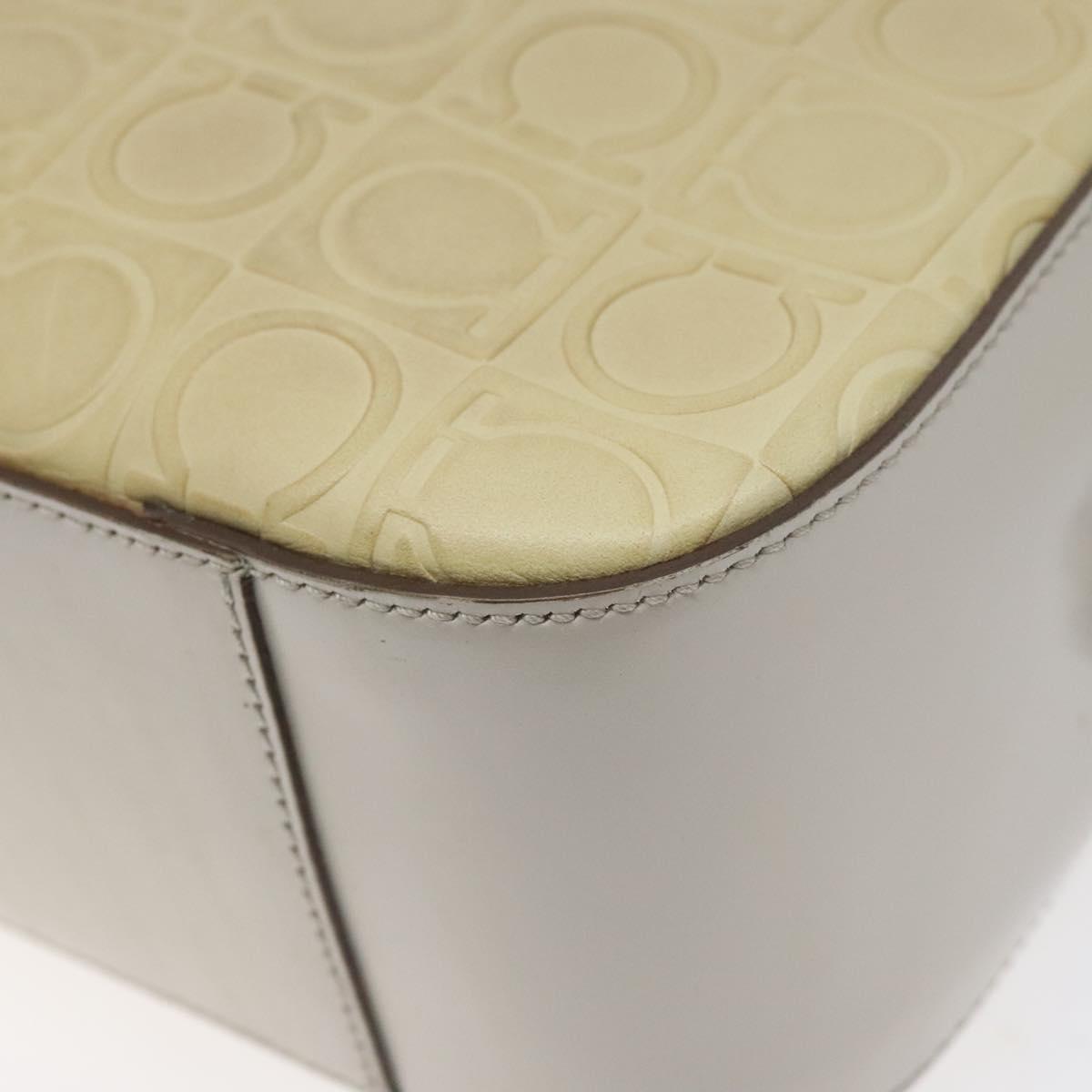 Salvatore Ferragamo Shoulder Bag Leather Beige Auth ac3690