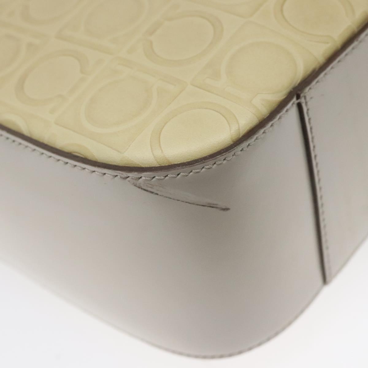 Salvatore Ferragamo Shoulder Bag Leather Beige Auth ac3690