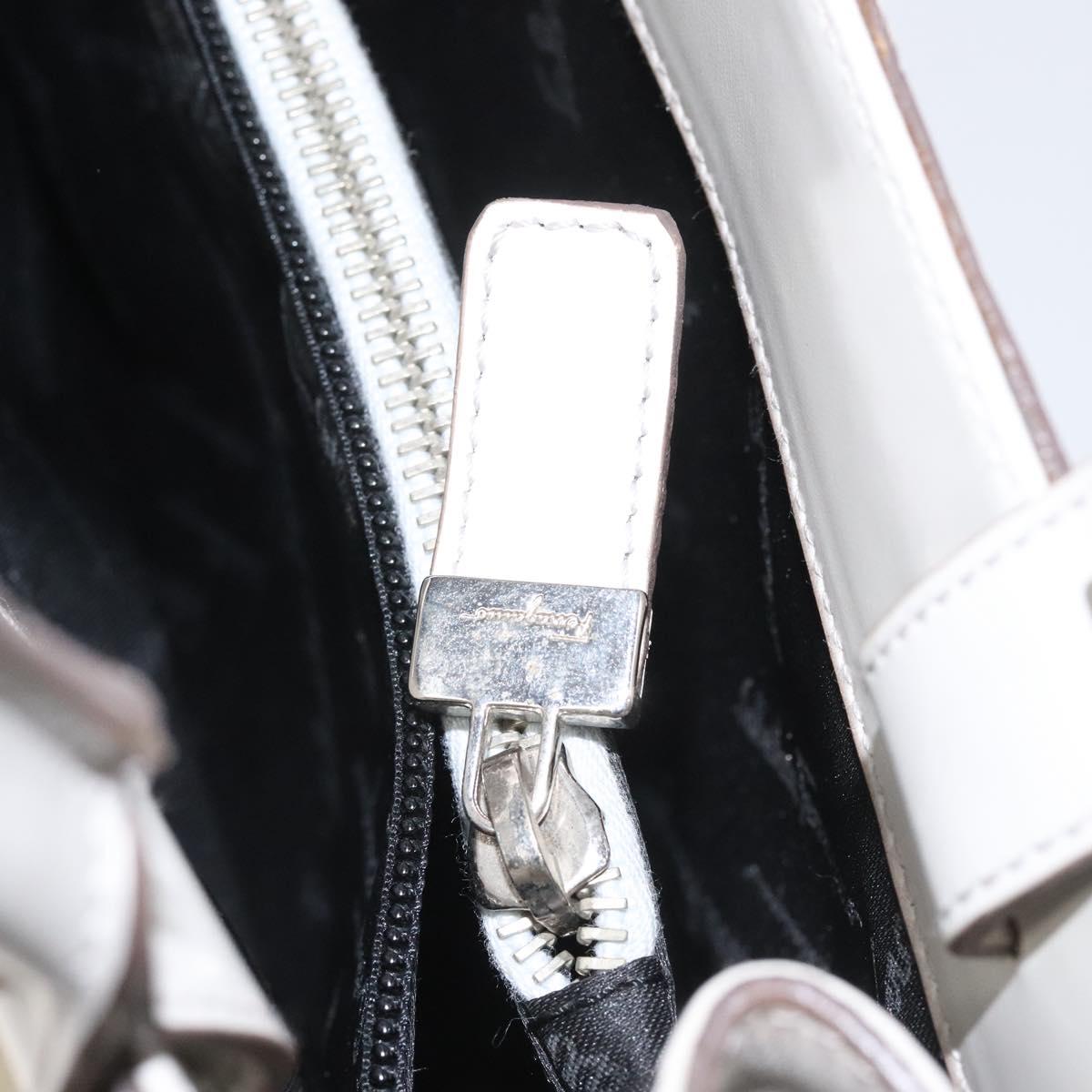 Salvatore Ferragamo Shoulder Bag Leather Beige Auth ac3690