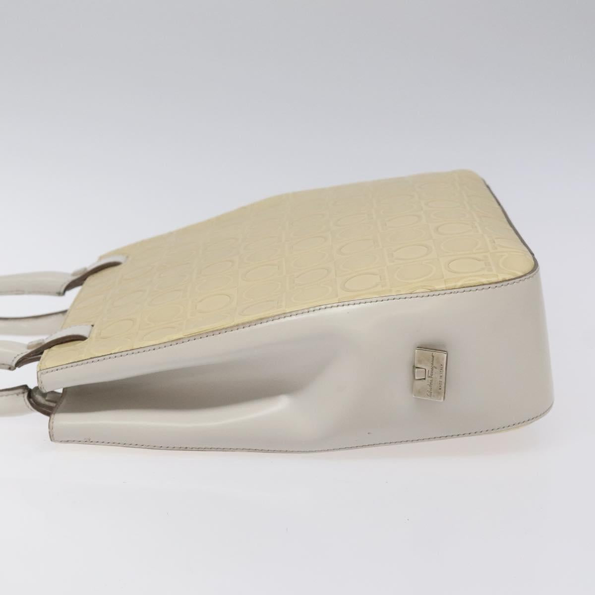 Salvatore Ferragamo Shoulder Bag Leather Beige Auth ac3690