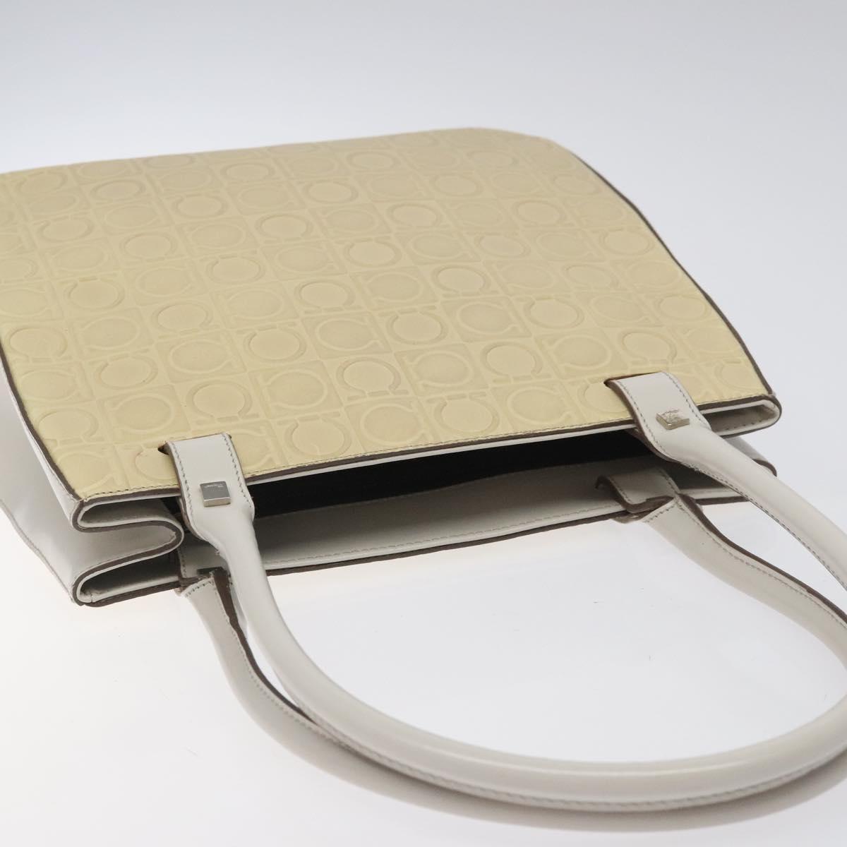 Salvatore Ferragamo Shoulder Bag Leather Beige Auth ac3690