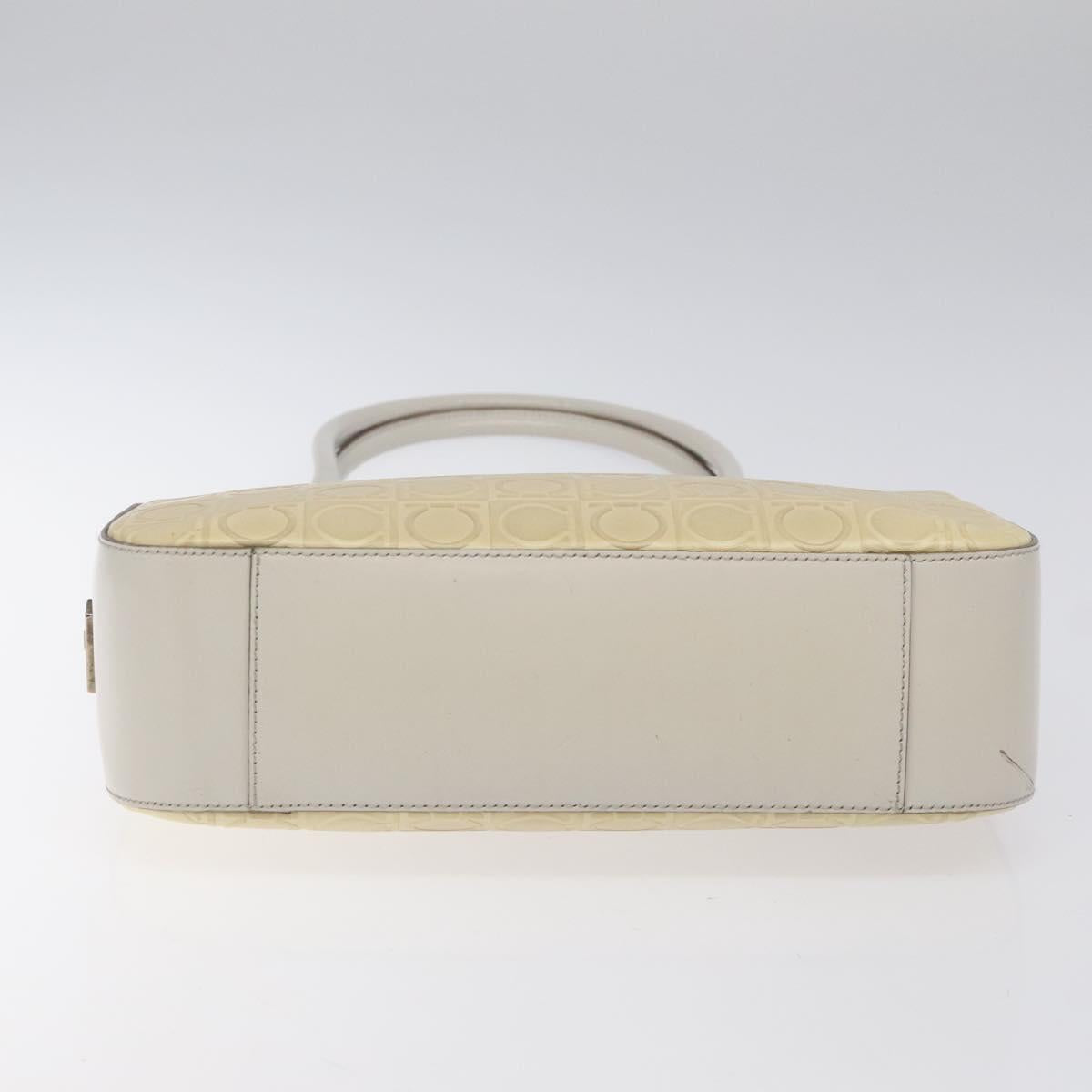 Salvatore Ferragamo Shoulder Bag Leather Beige Auth ac3690
