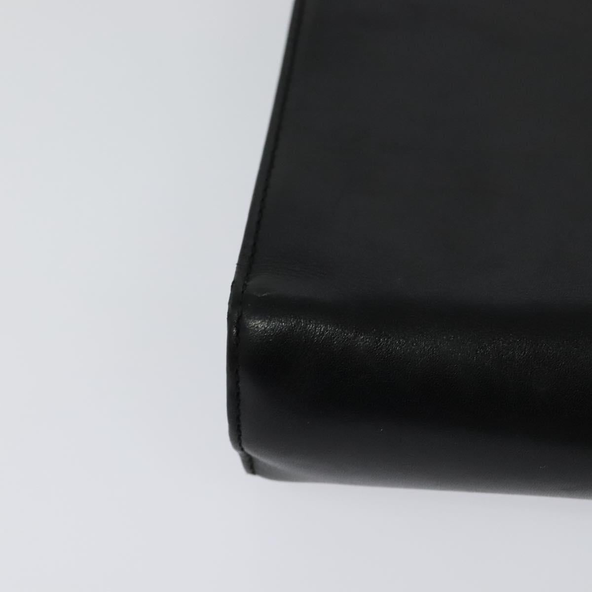 Salvatore Ferragamo Clutch Bag Leather Black Auth ac3703