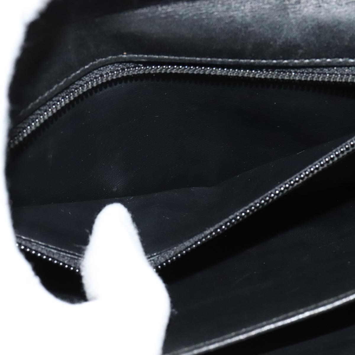 Salvatore Ferragamo Clutch Bag Leather Black Auth ac3703