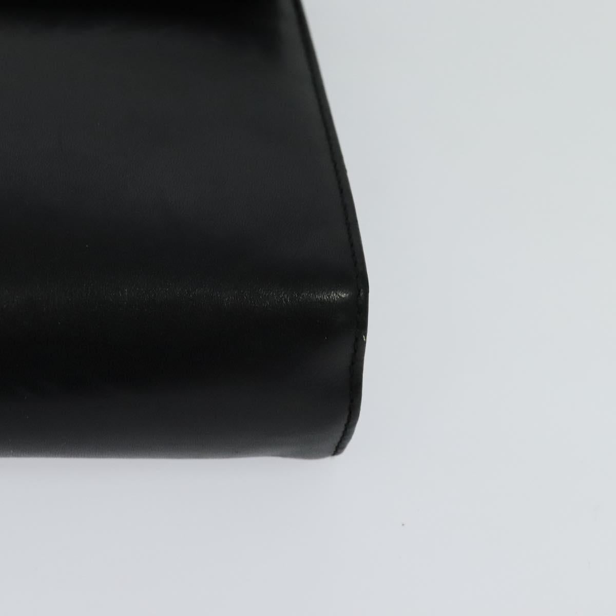 Salvatore Ferragamo Clutch Bag Leather Black Auth ac3703