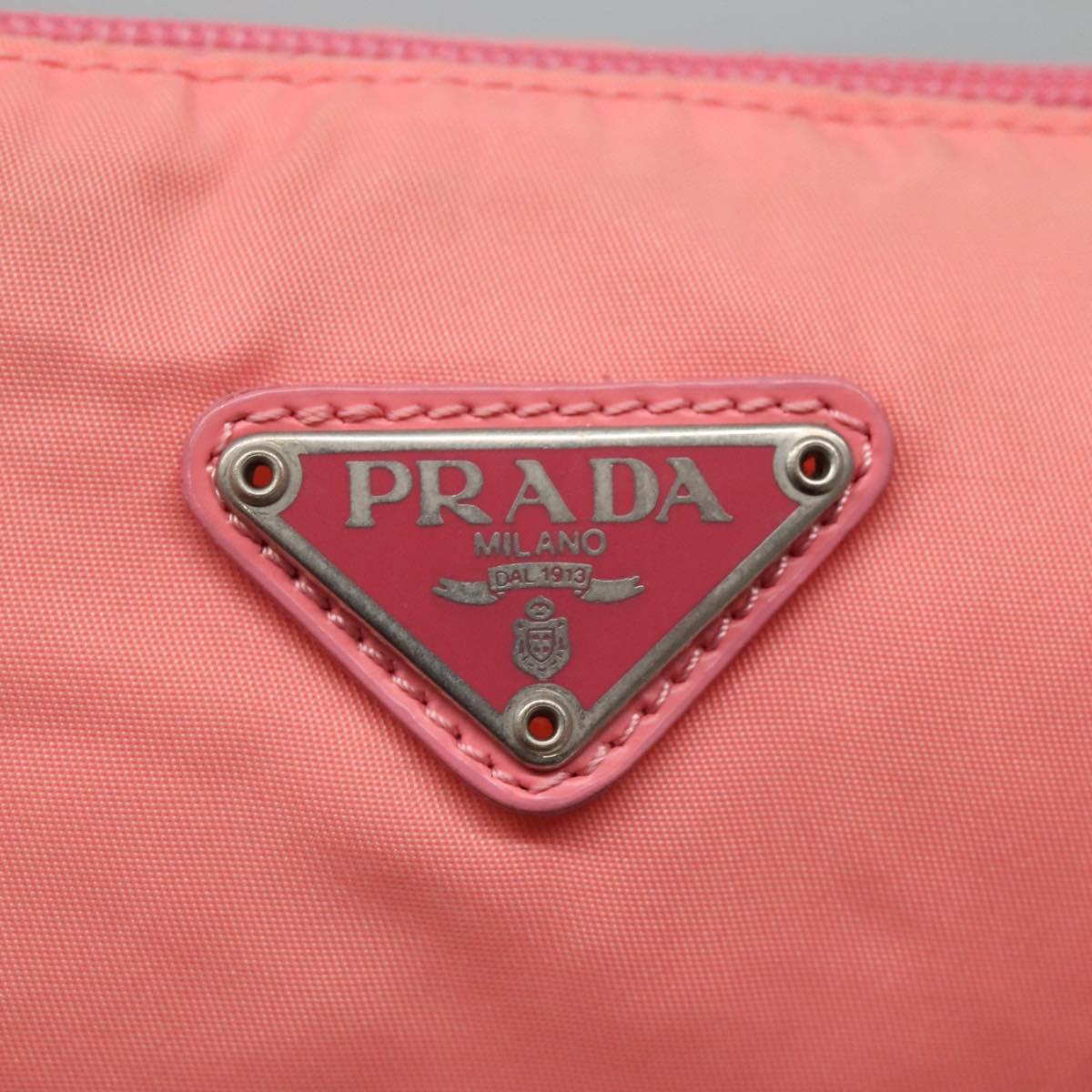 PRADA Pouch Nylon Pink Auth ac3705