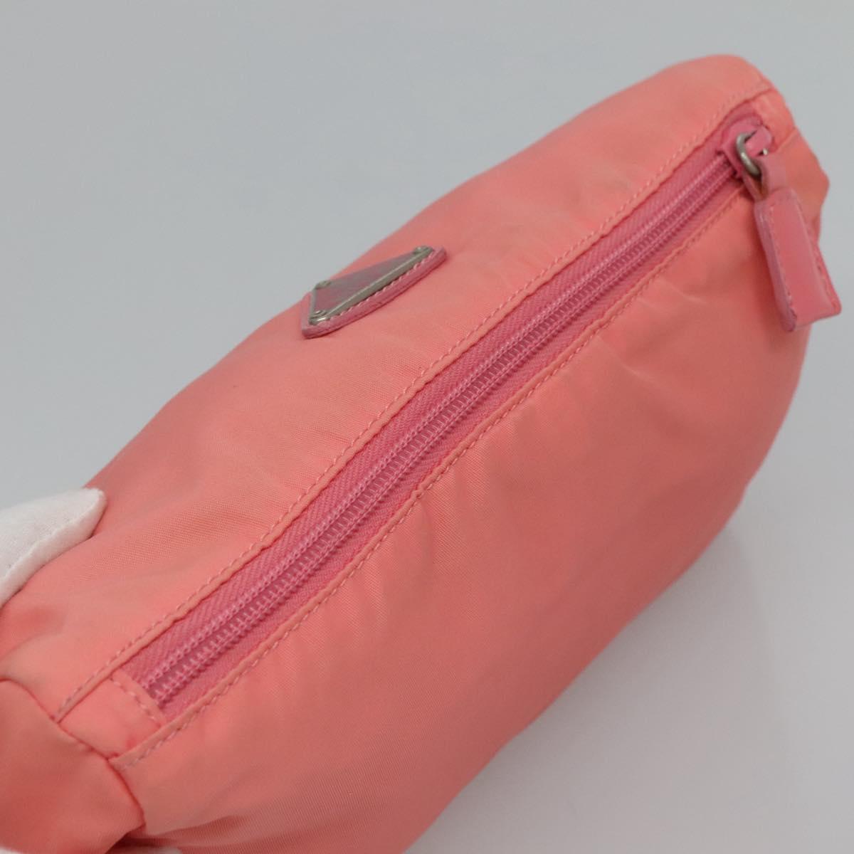 PRADA Pouch Nylon Pink Auth ac3705