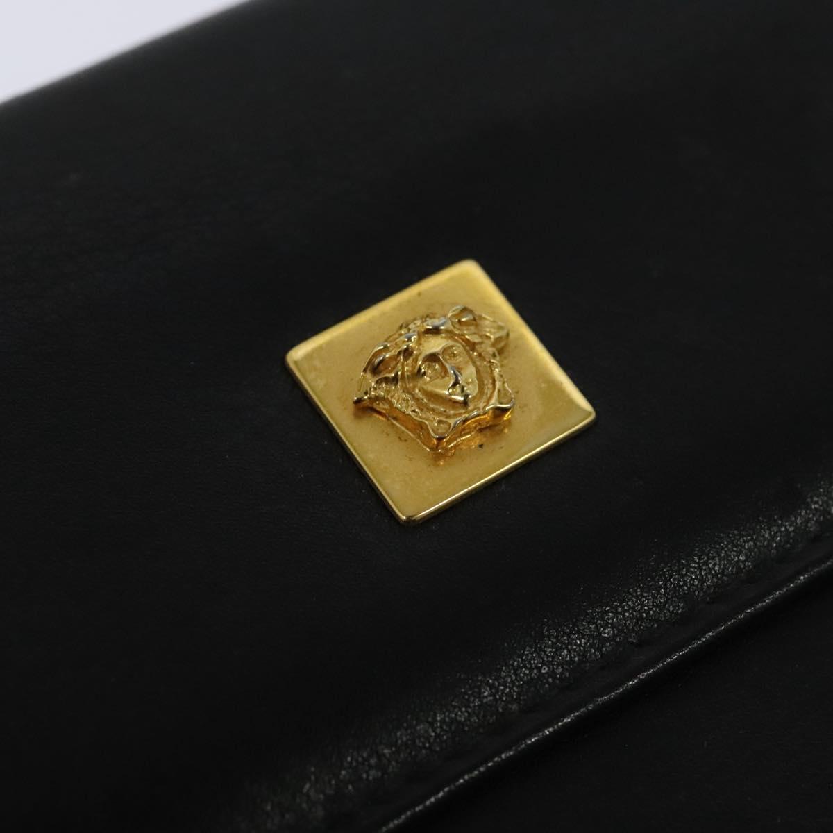 VERSACE Day Planner Cover Leather Black Auth ac3711