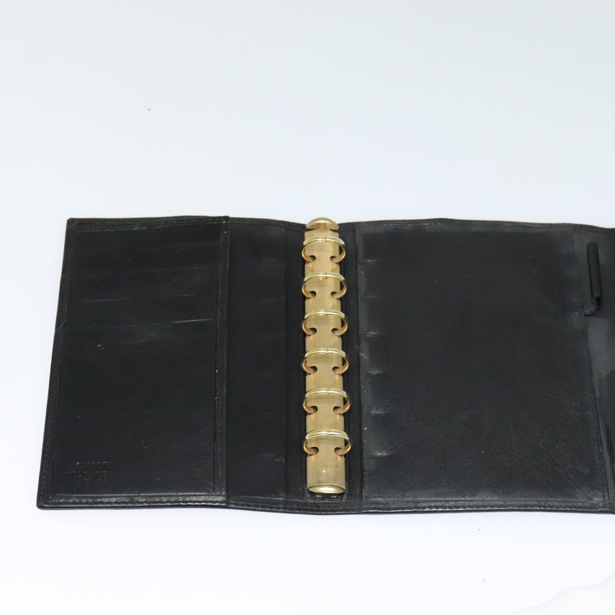 VERSACE Day Planner Cover Leather Black Auth ac3711