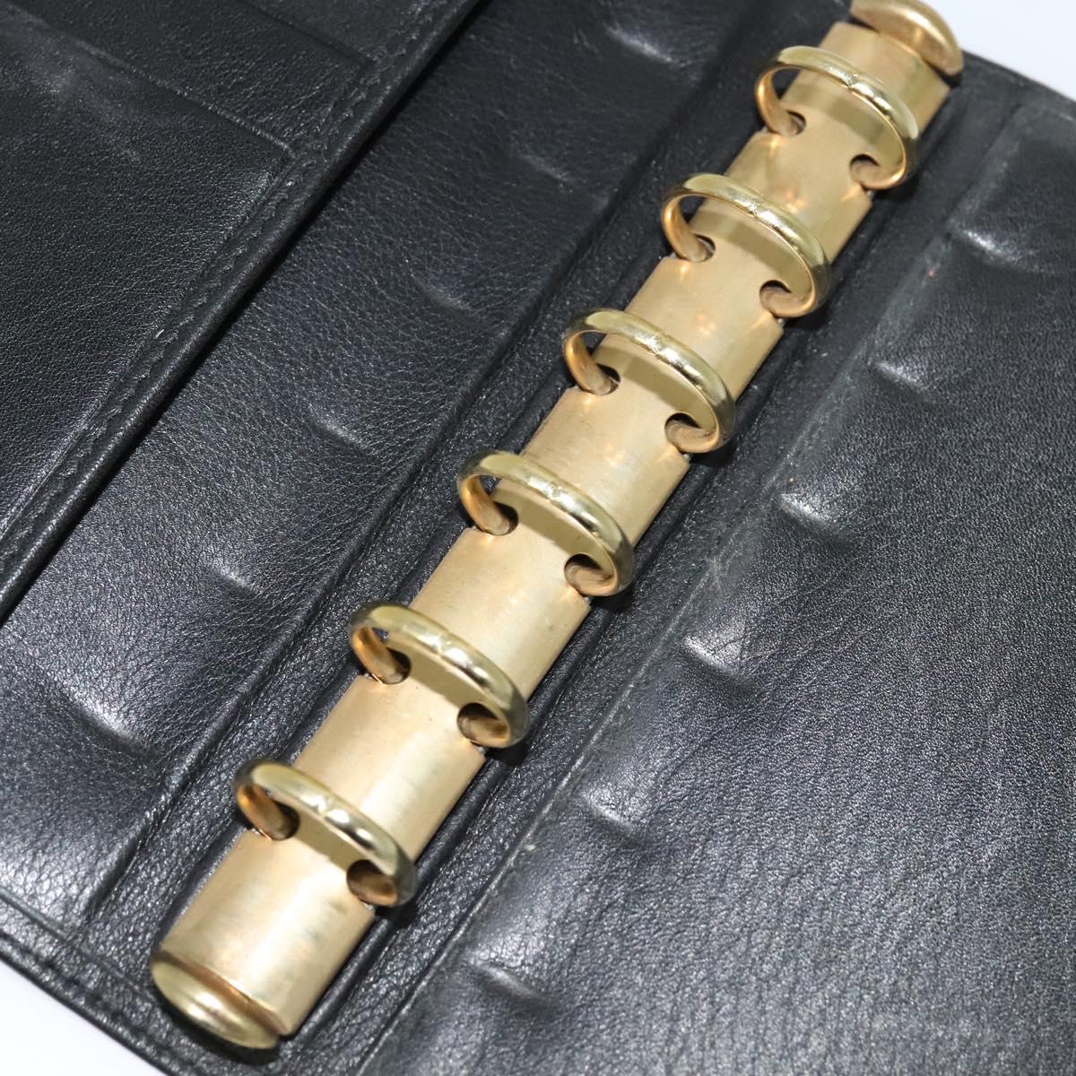 VERSACE Day Planner Cover Leather Black Auth ac3711