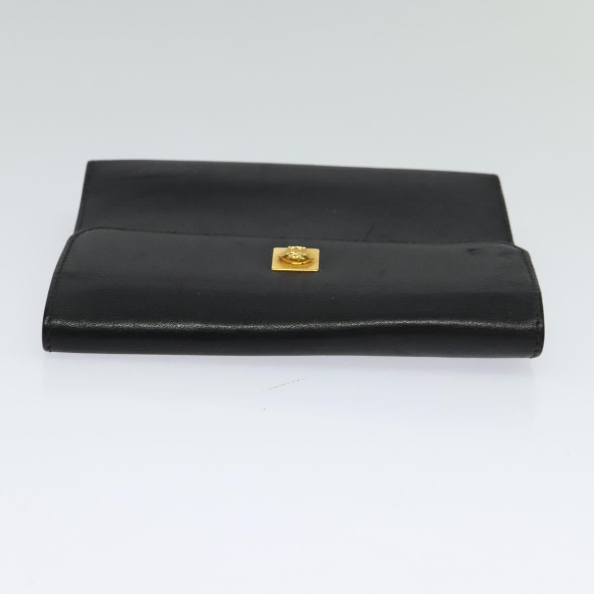 VERSACE Day Planner Cover Leather Black Auth ac3711