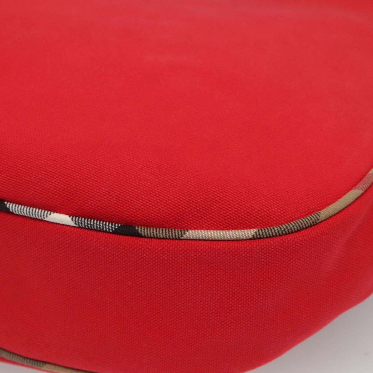 BURBERRY Shoulder Bag Canvas Red Auth ac3717