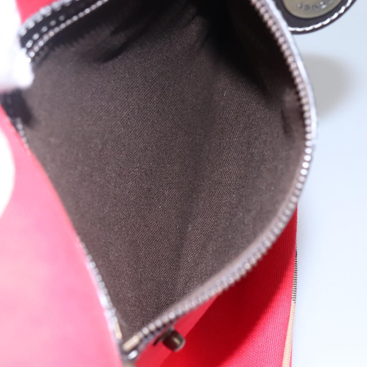 BURBERRY Shoulder Bag Canvas Red Auth ac3717