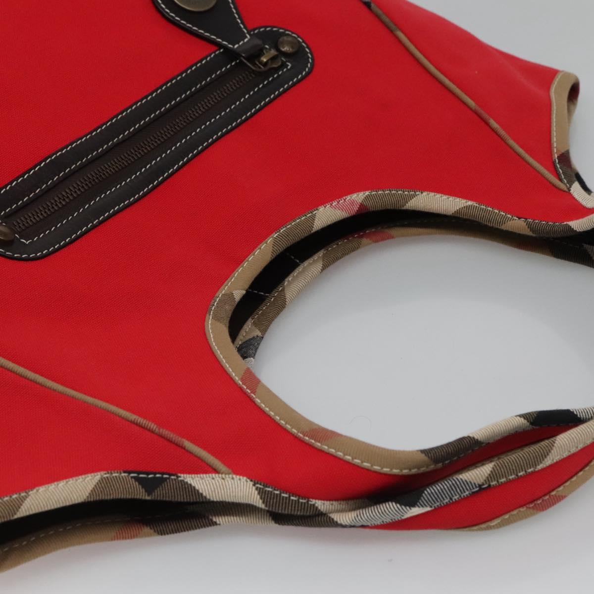 BURBERRY Shoulder Bag Canvas Red Auth ac3717