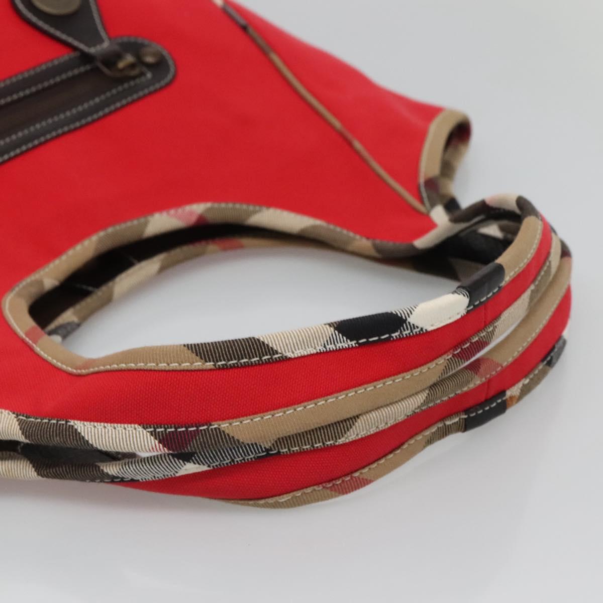BURBERRY Shoulder Bag Canvas Red Auth ac3717
