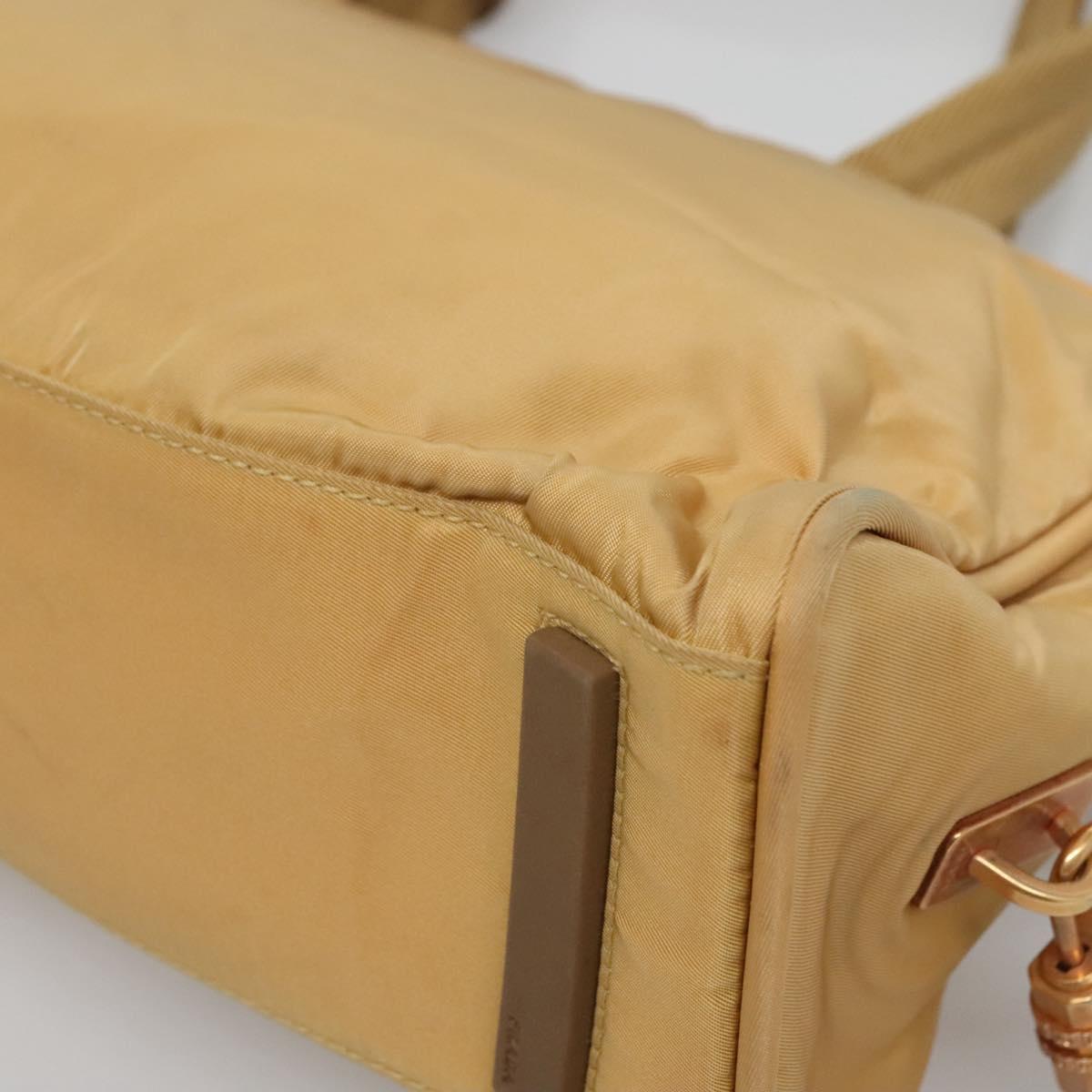 PRADA Hand Bag Nylon Gold Yellow Auth ac3741