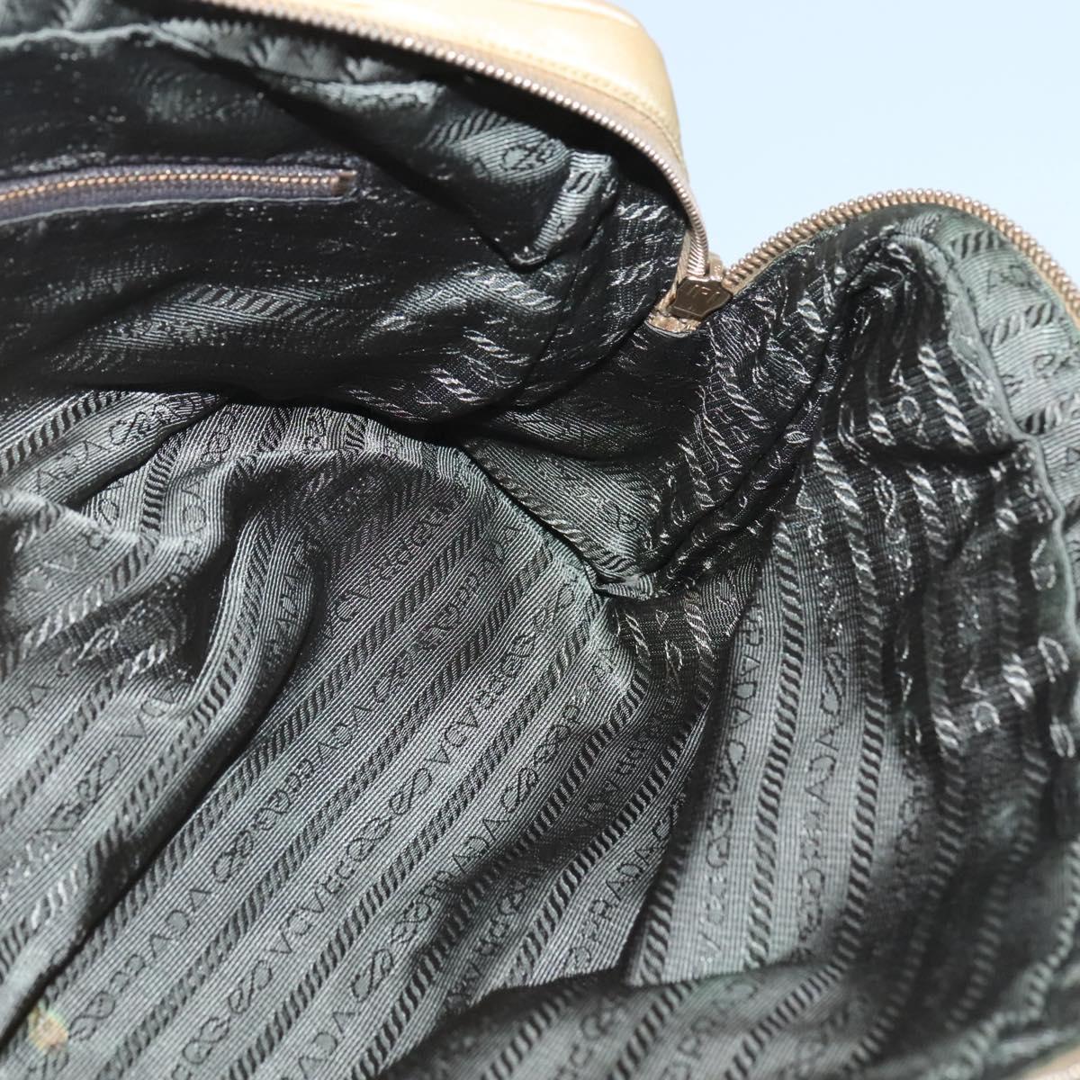 PRADA Hand Bag Nylon Gold Yellow Auth ac3741