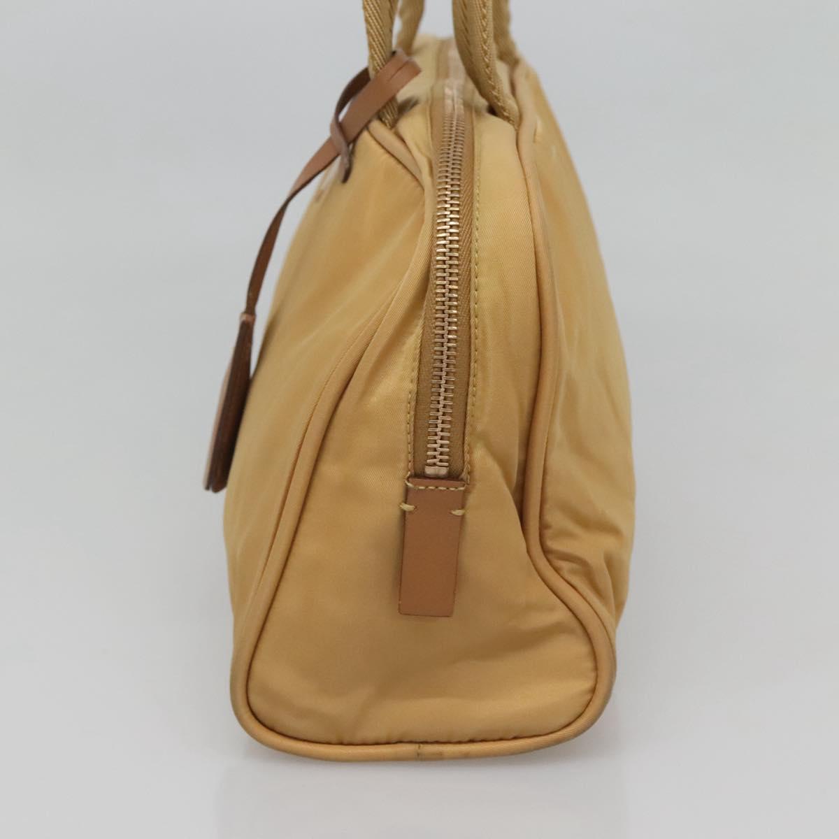 PRADA Hand Bag Nylon Gold Yellow Auth ac3741