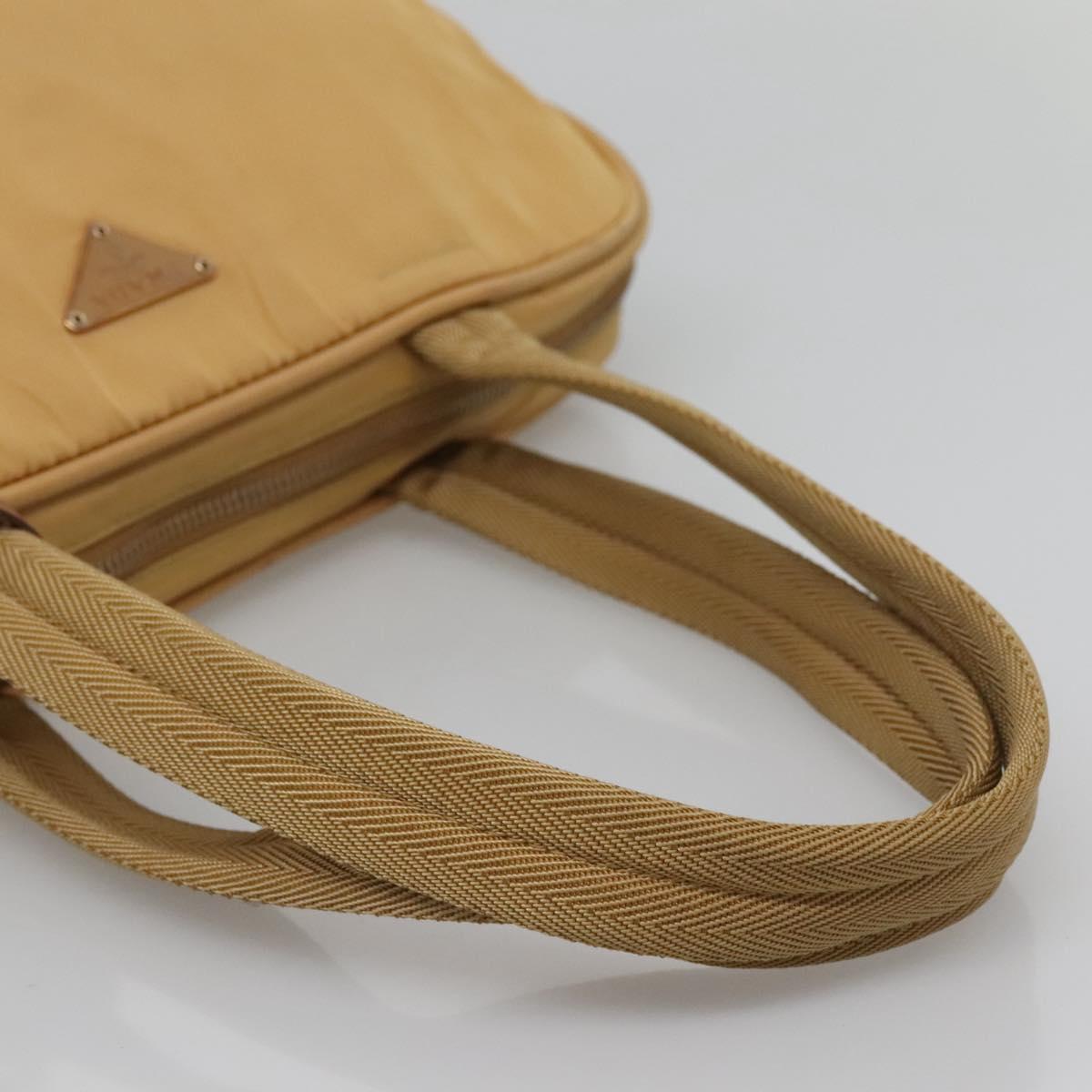 PRADA Hand Bag Nylon Gold Yellow Auth ac3741