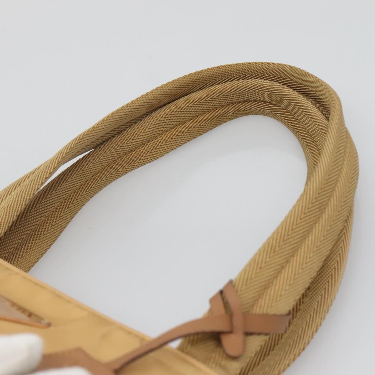 PRADA Hand Bag Nylon Gold Yellow Auth ac3741