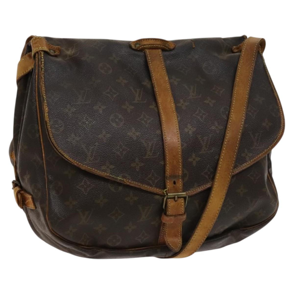 LOUIS VUITTON Monogram Saumur 35 Shoulder Bag M42254 LV Auth ac3749