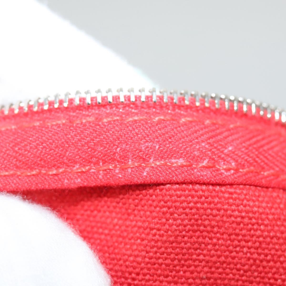 HERMES Bora Bora Pouch MM Pouch Canvas Pink Silver Auth ac3752