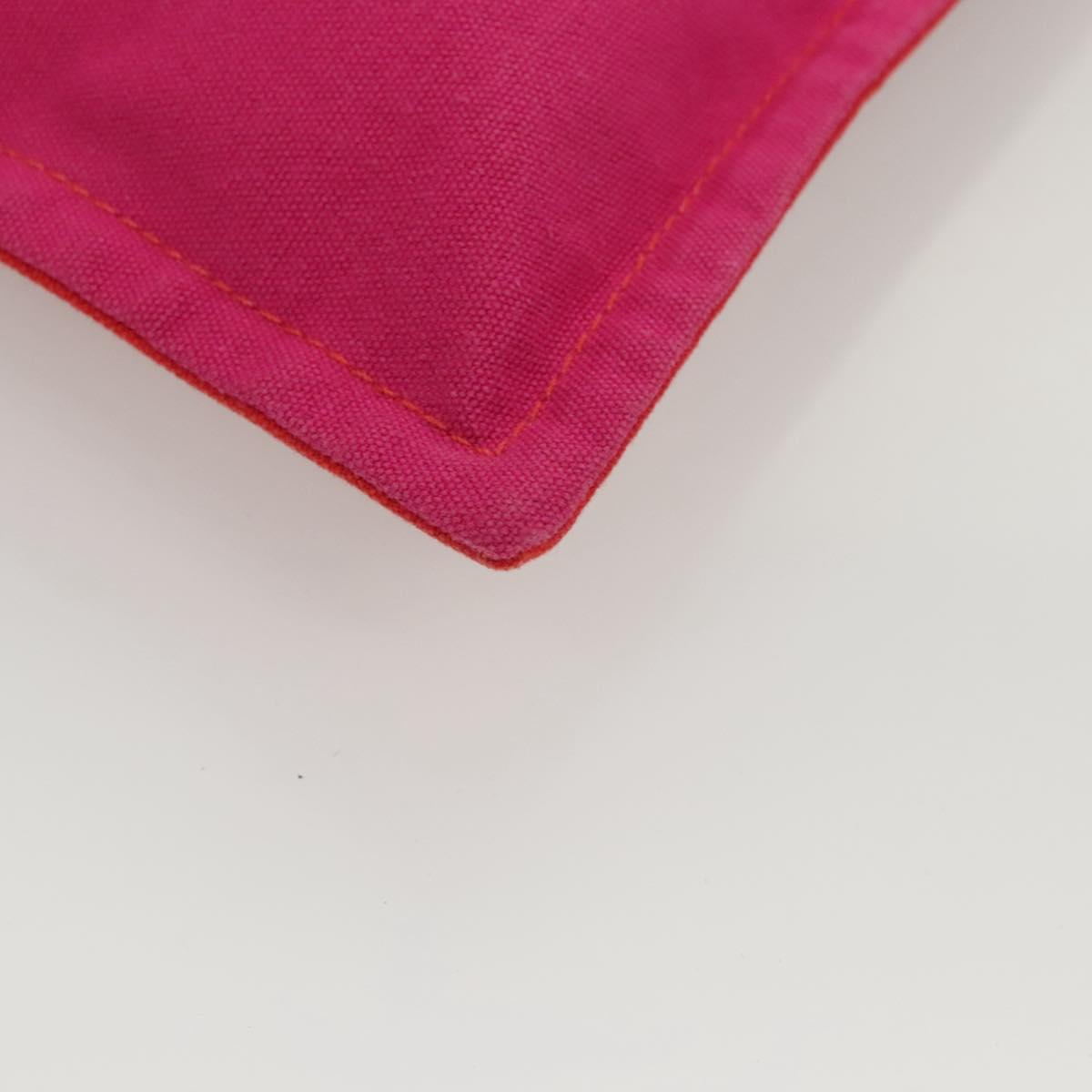HERMES Bora Bora Pouch MM Pouch Canvas Pink Silver Auth ac3752
