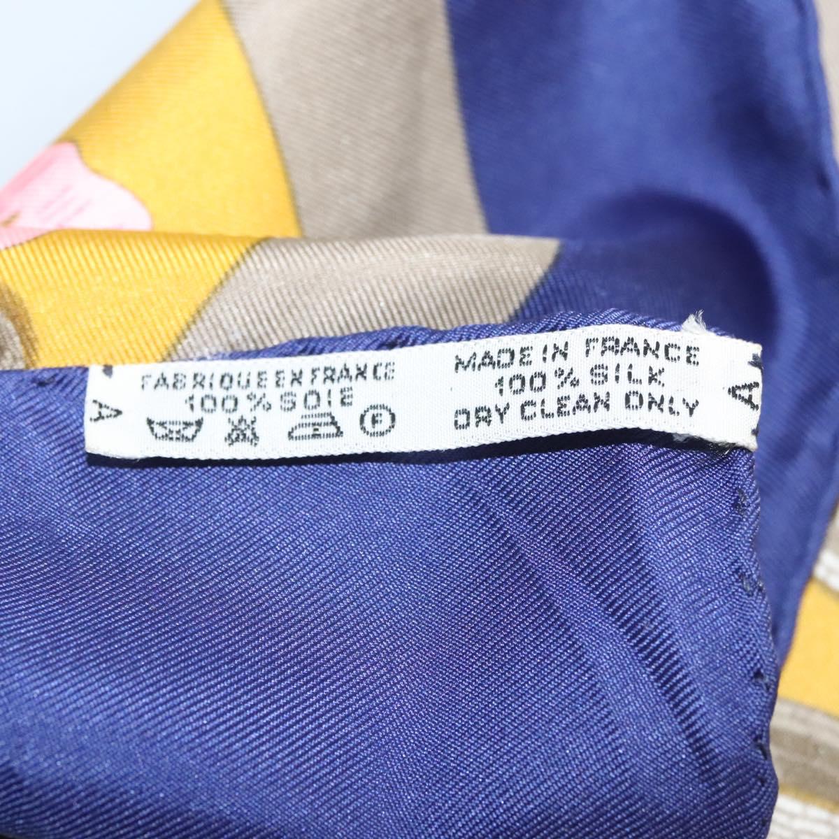 HERMES Carre 90 Scarf ""CHEVAL TURC"" Silk Blue Auth ac3753