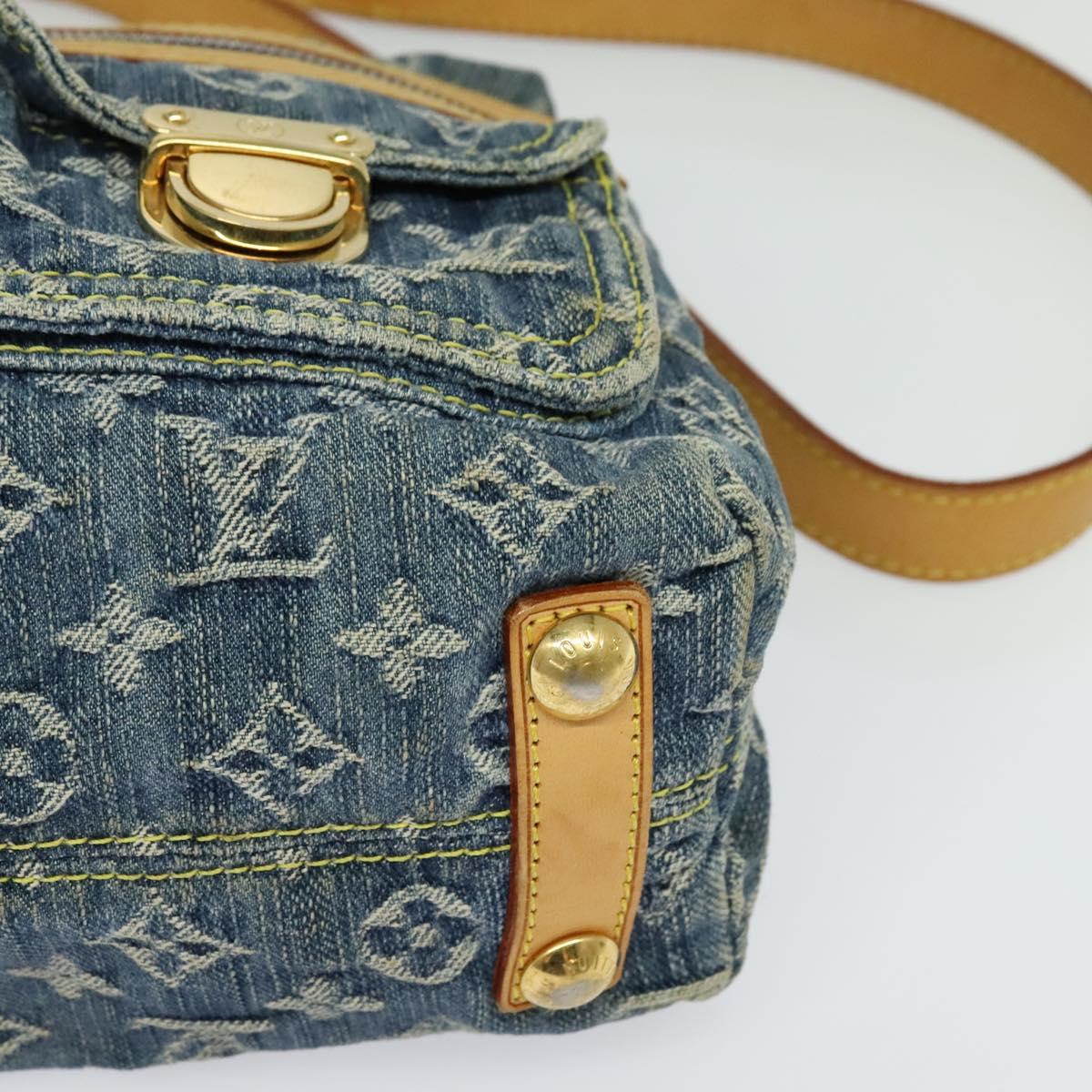 LOUIS VUITTON Monogram denim Buggy PM Shoulder Bag Blue M95049 LV Auth ac3765