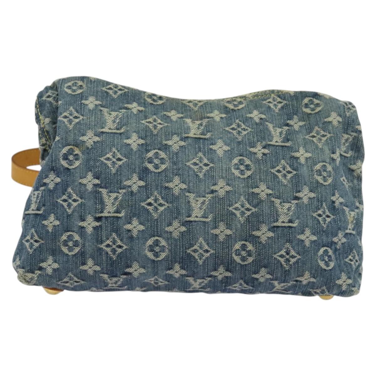LOUIS VUITTON Monogram denim Buggy PM Shoulder Bag Blue M95049 LV Auth ac3765