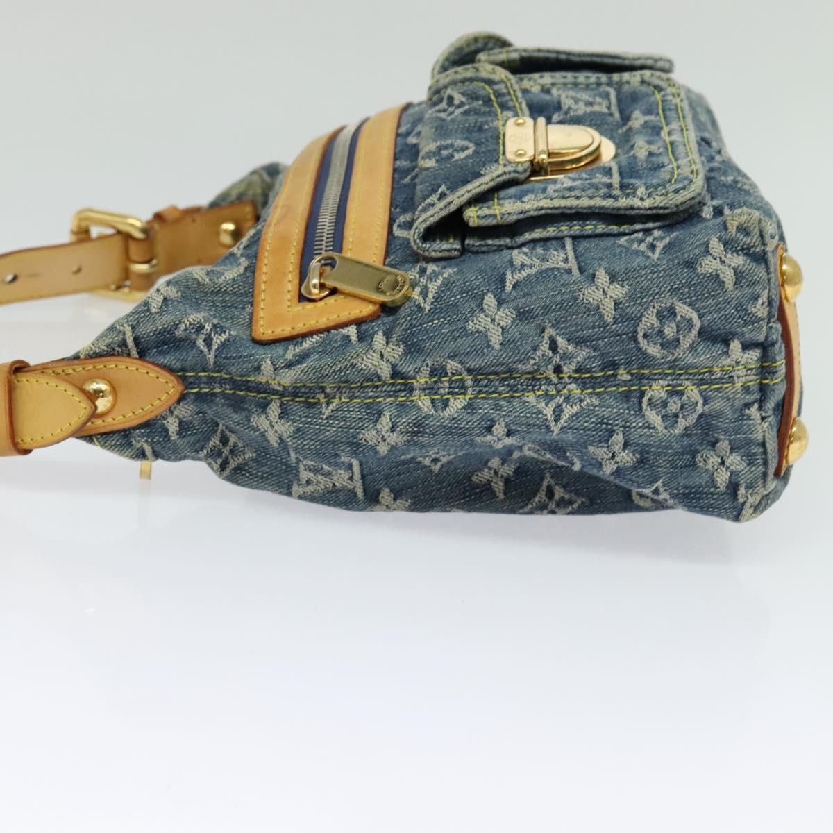 LOUIS VUITTON Monogram denim Buggy PM Shoulder Bag Blue M95049 LV Auth ac3765