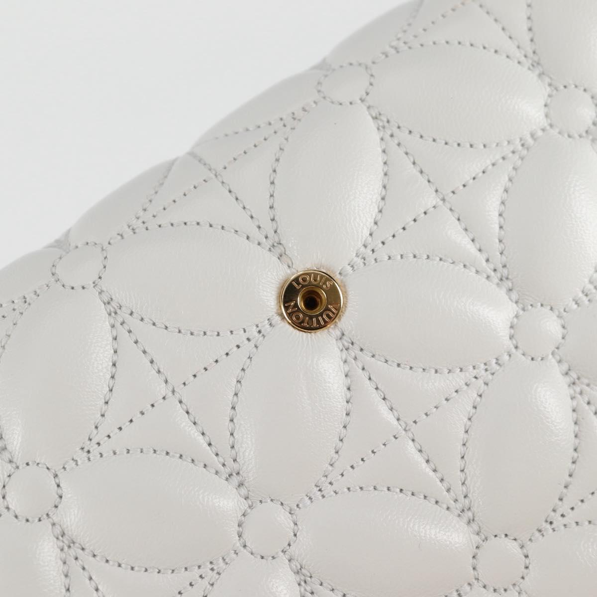 LOUIS VUITTON Flower Portefeuille Capsine Wallet White M11417 LV Auth ac3766SAM