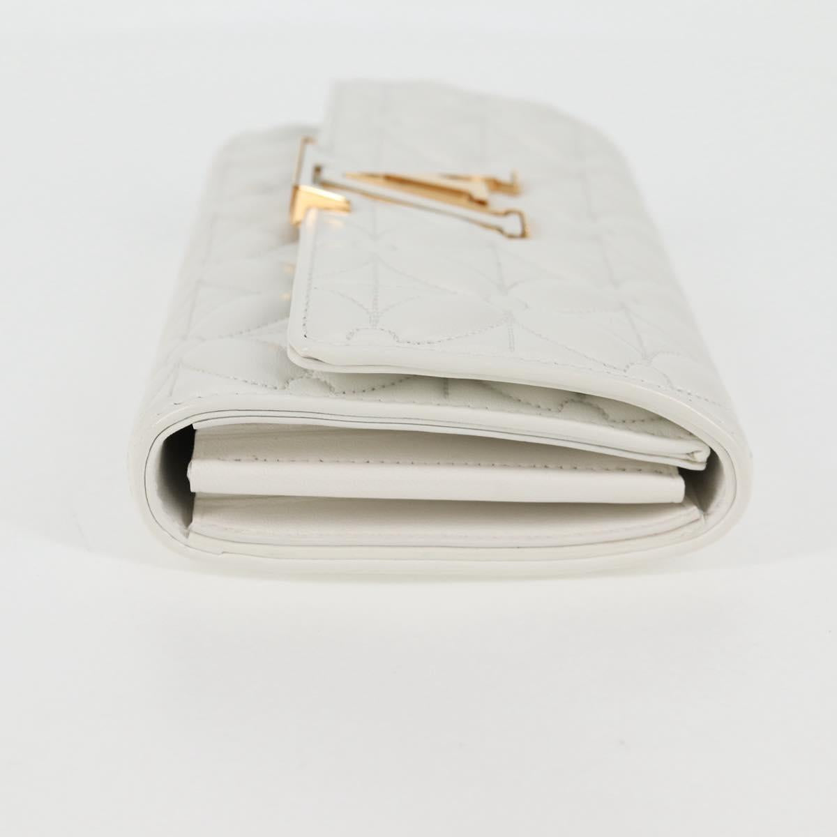 LOUIS VUITTON Flower Portefeuille Capsine Wallet White M11417 LV Auth ac3766SAM