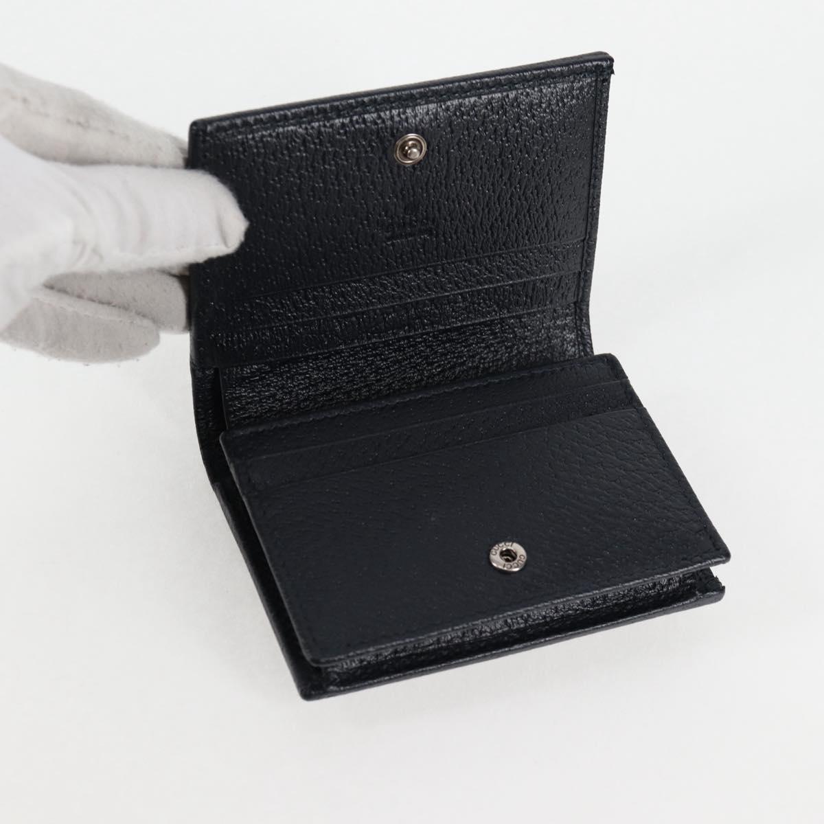 GUCCI GG Supreme Wallet PVC Silver Navy 621887 Auth ac3767M
