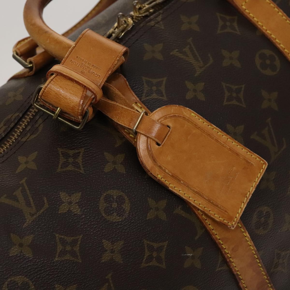 LOUIS VUITTON Monogram Keepall Bandouliere 55 Boston Bag M41414 LV Auth ac3775