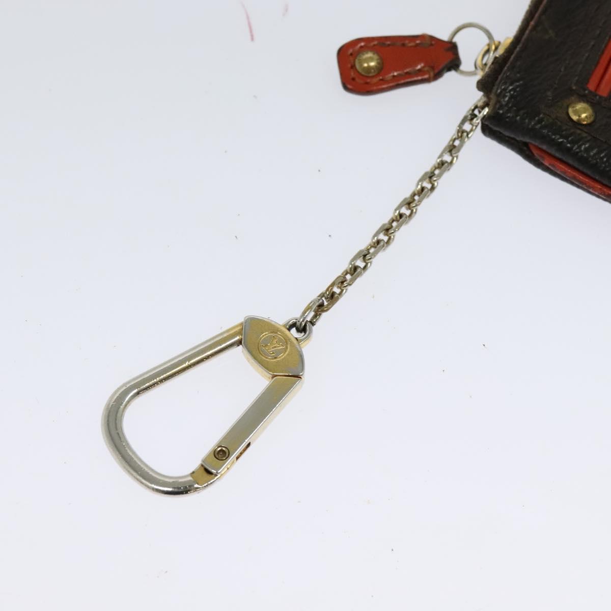 LOUIS VUITTON Monogram Perfo Pochette Cles Coin Purse Orange M95222 Auth ac3778