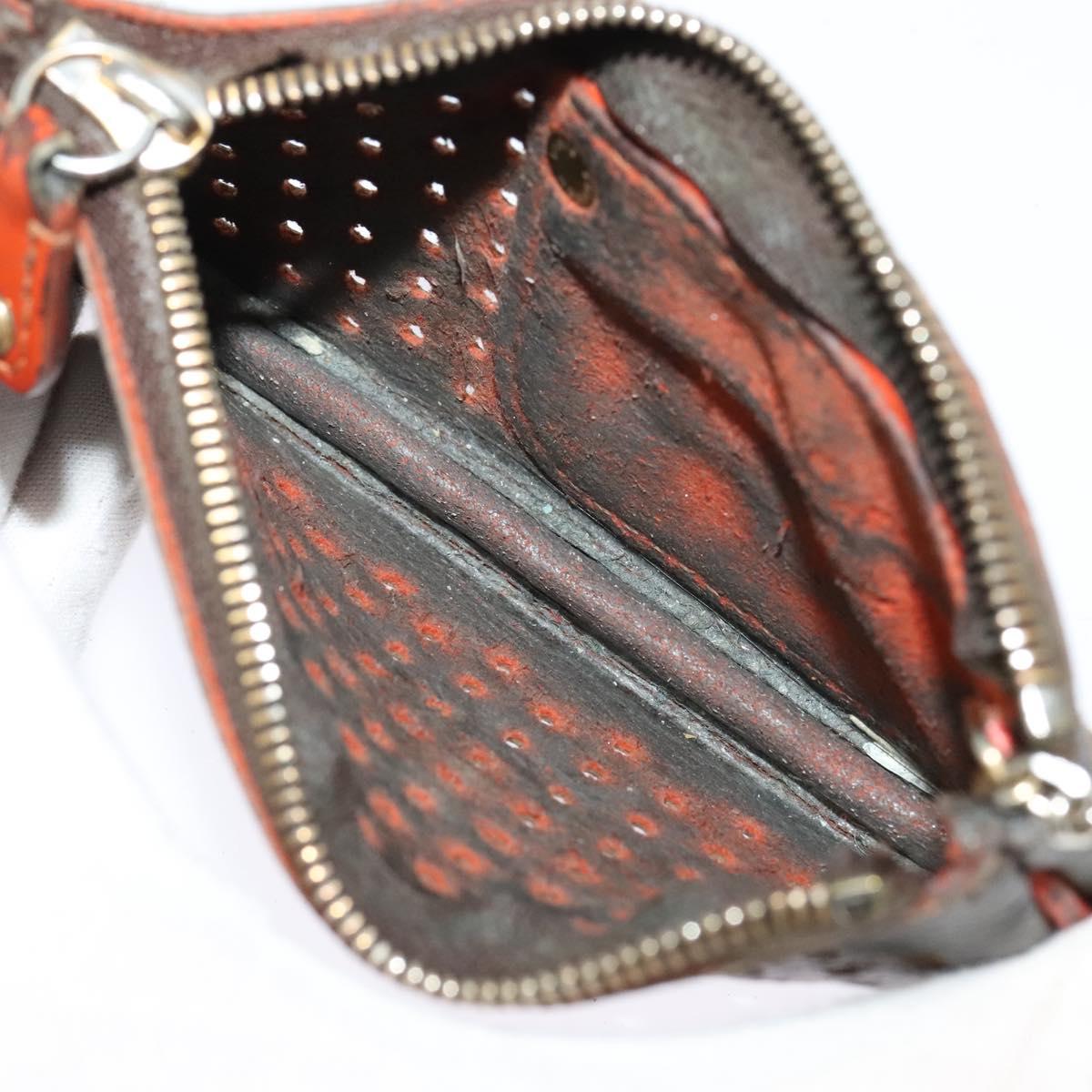 LOUIS VUITTON Monogram Perfo Pochette Cles Coin Purse Orange M95222 Auth ac3778